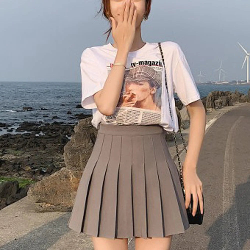 Pleated Skirts High Waist Summer