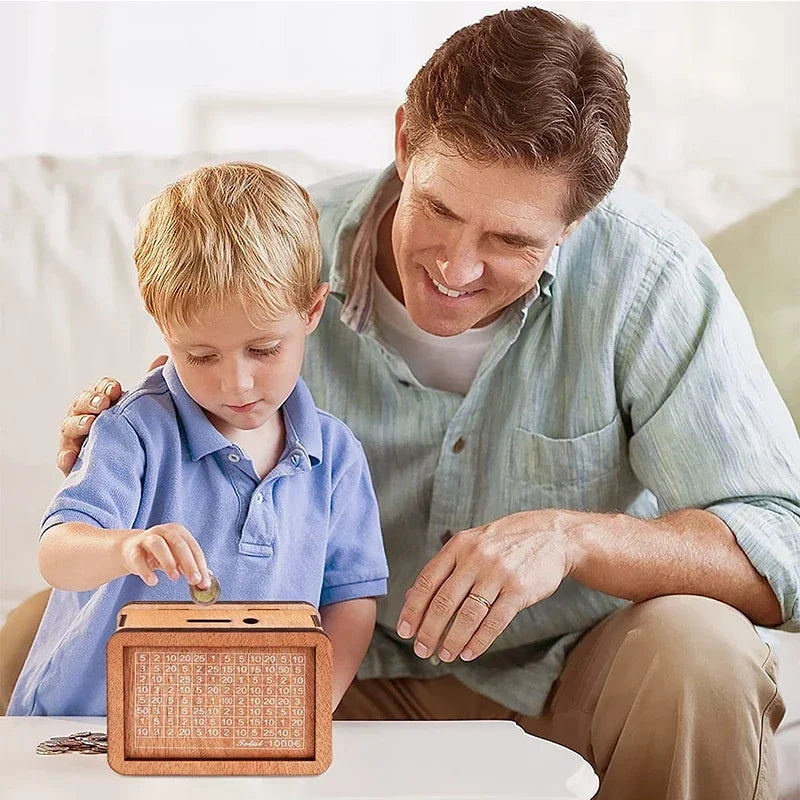 o Money Box Wooden Piggy Bank