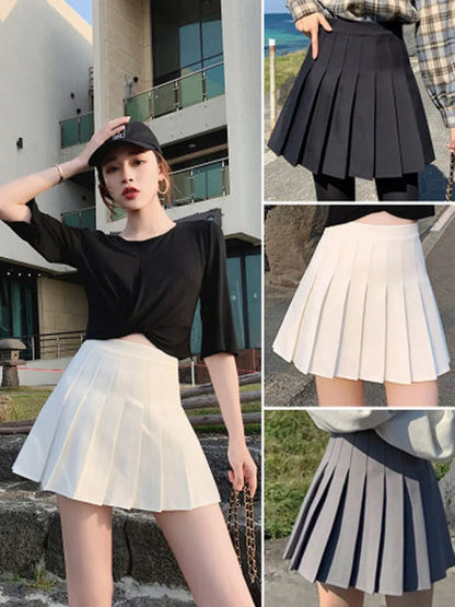 Pleated Skirts High Waist Summer